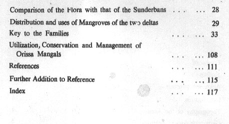 Mangroves of Orissa Coast and their Ecology - inhaltsverzeichnis